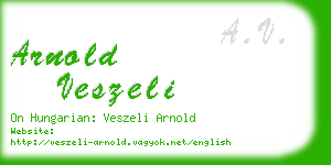 arnold veszeli business card